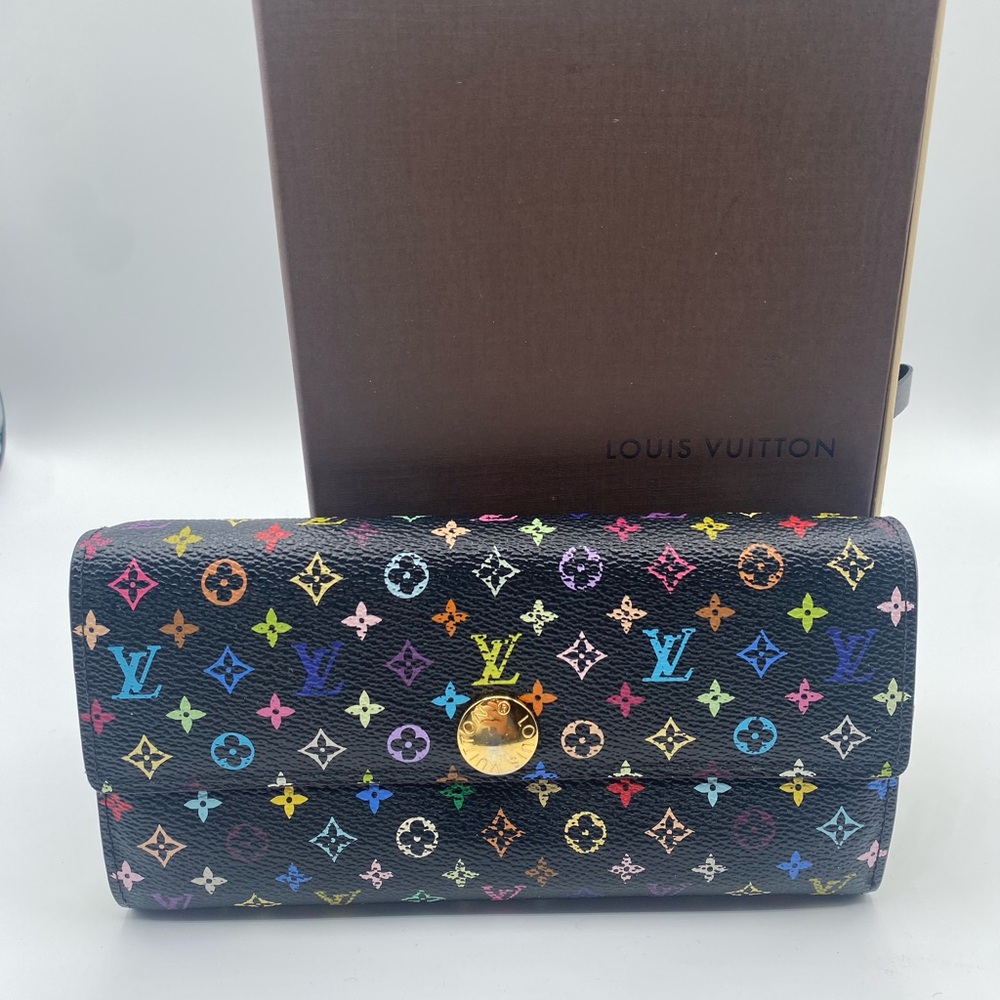 Louis Vuitton Monogram Multicolor Sarah Wallet NM Black Grenade